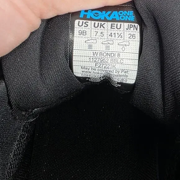 Hoka One Bondi Women's Size 9B Black Running Walking Sneaker Nurse Comfort - Picture 6 of 15